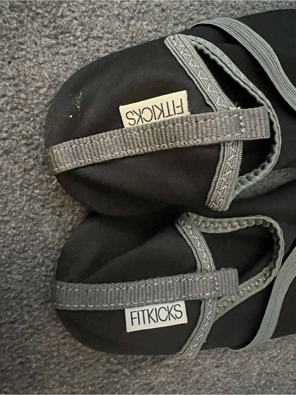 FitKicks Black and Gray Slip-On Athletic Shoes size medium